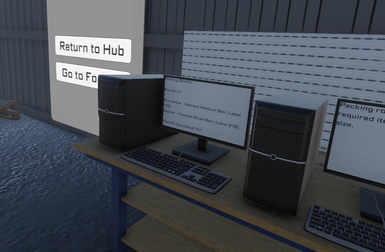 VR Warehouse Training Game Screenshot